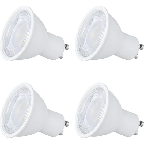 Bombilla LED GU10 de luz blanca cálida de 6 W - Bombilla GU10 con ángulo de haz de 90°, foco empotrable de 230 V, ø50x55 mm - Paquete de 4 (1/5)
