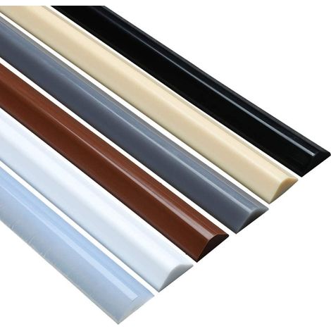 JSSEVN - Foldable bathroom floor barrier, silicone shower sealing strip, self-adhesive waterproof water retaining dam (200cm, White) (1/5)