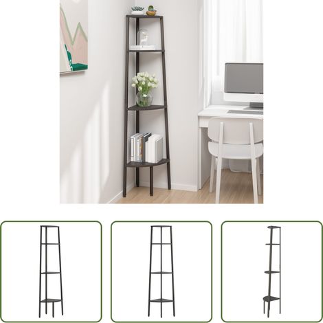 vidaXL Meuble d'angle - Étagère d'angle 4 niveaux Noir 45,5x31,5x150 cm (1/5)