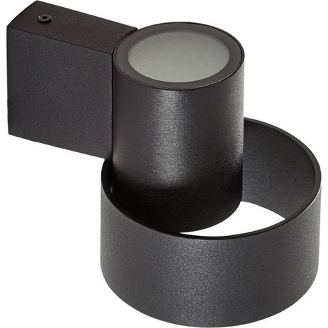Lucande Lámpara de pared exterior 'Elune' en Negro Aluminio