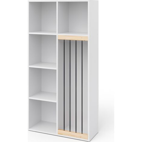 Bibliothèque enfant Marvin, Blanc, 72 x 143 cm, Vicco
