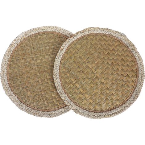 Sets de table rustiques en bambou pour l'isolation thermique, lot de 2 sets de table tissés pour la table à manger (1/5)