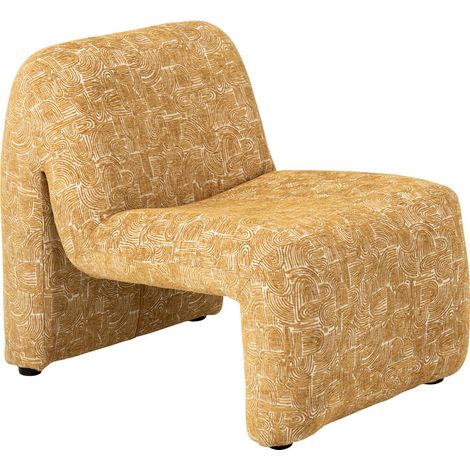 Chaise longue ocre au motif graphique - ocre (1/5)