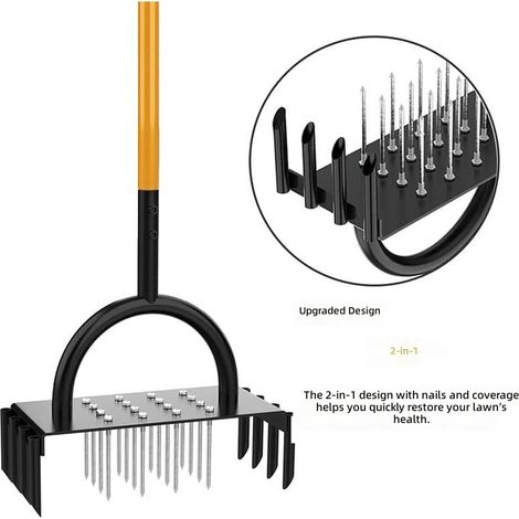 Aérateur de pelouse et motoculteur autoportant avec outil décompactage du sol détachable (1/5)