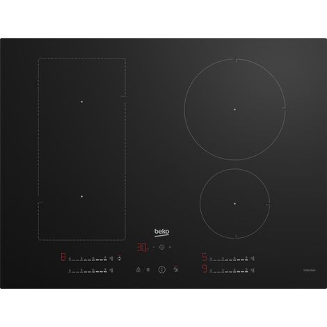 Beko HII74700UF: Piano a Induzione, 4 Zone con 1 Sezione IndyFlex, 70 cm. Colore del prodotto: Nero, Posizionamento dell'apparecchio: Da incasso, Dimensione della larghezza del piano cottura: 70 cm...