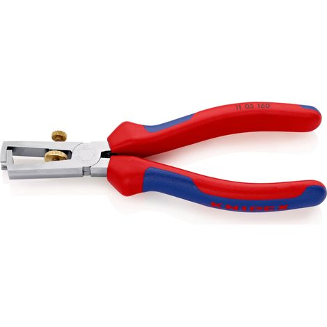 KNIPEX 11 05 160 Pince à dénuder Avec ressort d'ouverture, universel avec poignées multimatières chromée 160 mm (1/4)
