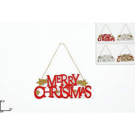 SCRITTA LEGNO MERRY CHRISTMAS IN COLORI ASS PREZZO CADUNO