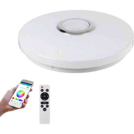 Plafonnier LED - Lampe de Chambre à Coucher à Changement de Couleur Ronde réglable Ultra Fine Bluetooth Intelligente, plafonnier Rond (1/5)