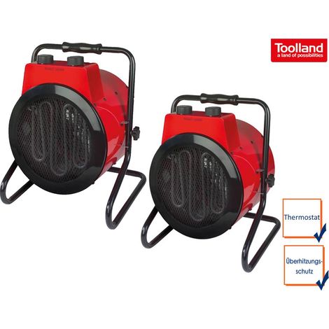 2er Set Bauheizer Heizstrahler, 3 Stufen, Thermostat, 3000W IPX4 (1/3)