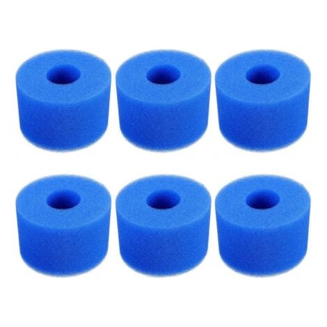 6 Pièces Filtre Piscine, Cartouche de Filtre en Mousse, Mousse pour Filtre Piscine, Réutilisables et Lavables, Filtre en Mousse pour Spa, Piscine (1/5)