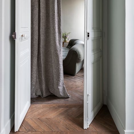 Rideau en Texture bouclette au motif micro damier PIETRO (1/5)