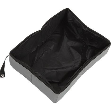 Bac à litière pliable en tissu imperméable et portable pour chat, idéal pour les voyages et l'extérieur (taille S, gris). (1/5)