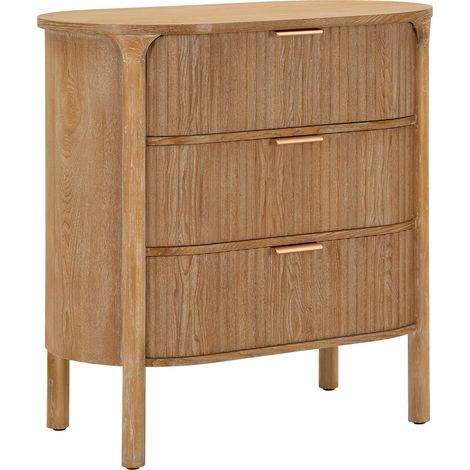 Cassettiera Fama, 3 Cassetti, Effetto Invecchiato, Apertura Scorrevole, 81x47x82h cm Marrone Ciliegio
