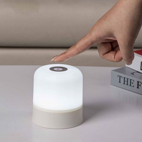 Lampe en forme d'œuf pour chambre de bébé, éclairage tricolore, petite lampe de chevet/table sans fil, veilleuse LED avec protection des yeux (1/5)