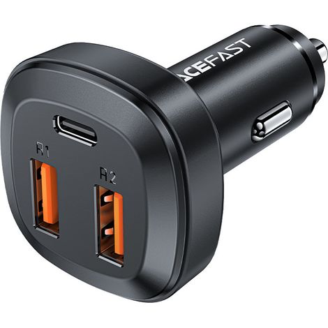 Cargador de coche 2x USB 1x USB-C 66W Power Delivery QC 4.0 Negro (1/5)