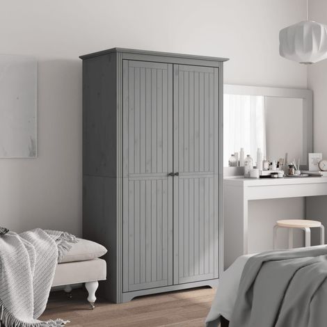 Garde-robe，Armoire de Rangement，Étagères Vêtements BODO gris 101x52x176,5 cm bois massif de pin VDVM362733 (1/5)