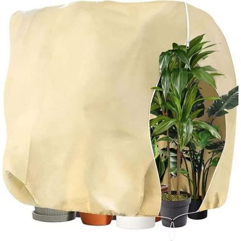 Winter plant cover, adjustable protection hood with sliding drawstring, 240x200 cm. (1/4)