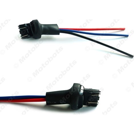 Automotive 7443/7444/1891 turn signal connector, brake light socket, T20 dual-wire lamp socket male extension cable (1/4)