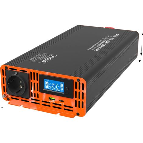 Onduleur à onde sinusoïdale pure, efficacité supérieure à 90 %, sortie double tension, PSW-24V 2000W (1/2)