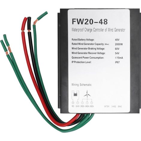 Contrôleur de Charge d'éolienne MPPT IP67 résistant à l'eau 48 V automatique pour générateur 2000 W (1/4)