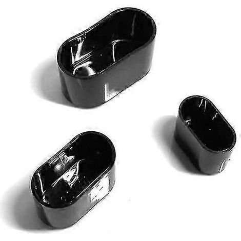 16 protège-pieds ovales pour tables et chaises, en caoutchouc flexible, revêtement de sol pour meubles résistant aux rayures (40x20 mm), noir brillant. (1/5)