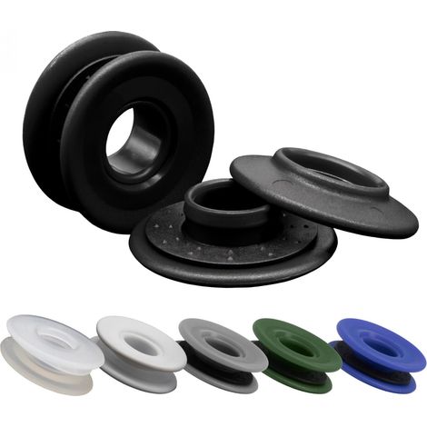 Lot de 10 oeillets à clipser pour bâche à bulles ou autres types de bâches - Noir - Linxor