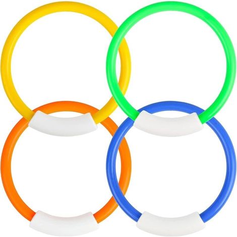 4pcs Anneaux de Plongée Colorées pour L'Entraînement sous-Marin,Les Fêtes de Piscine,Jouets Natation,Jeux Piscine Enfant (1/4)