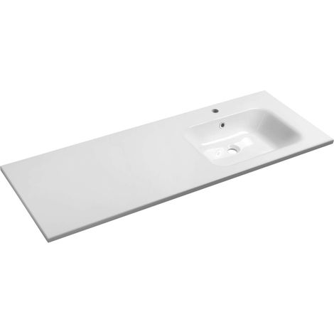 Sapho Lavabos - Lavabo 141x52cm, con rebosadero, orificio para grifo, blanco AC141R