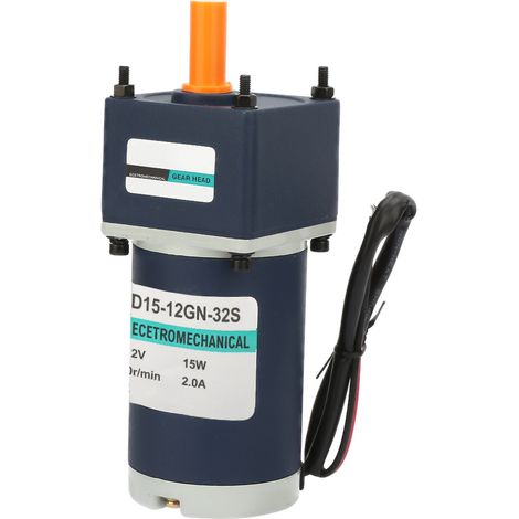 12V 15W Gleichstrom-Permanentmagnet-Getriebemotor, 8mm Welle, einstellbare Drehzahl im Uhrzeigersinn/gegen den Uhrzeigersinn (320 U/min) (1/5)