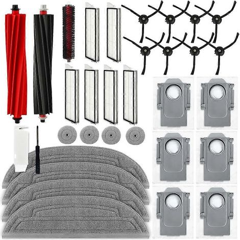 Kit d'accessoires pour Roborock S8 MaxV Ultra : brosses latérales principales, filtres HEPA, lingettes de nettoyage, sacs à poussière et pièces de rechange. (1/5)