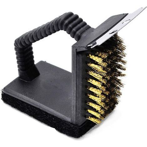 3 en 1 Barbecue Grill Brosse Cuivre Acier Brosses de Nettoyage Ba (1/5)