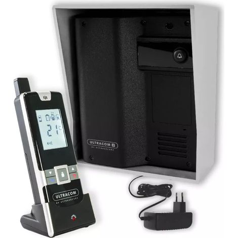 Interphone 600 mètres individuel sans-fil - UltraCOM2 NOIR 600-SOLO visière argentée + transformateur + combiné (1/5)