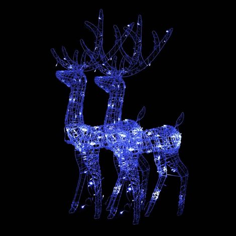 Rennes Lumineux de Noël Décoration Extérieure Intérieure Acrylique LED Bleu Lot de 2 (1/5)