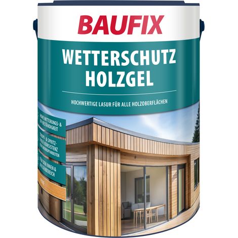 BAUFIX Wetterschutz-Holzgel pinie seidenglänzend, 5 Liter, Holzlasur