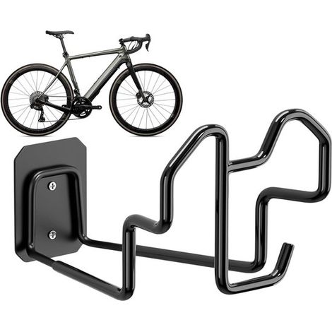 Soporte de pared para manguera，Estante de acero para mangueras，Organización de jardín，Alta resistencia a la corrosión，26 x 15 x 18 cm，Negro (1/5)