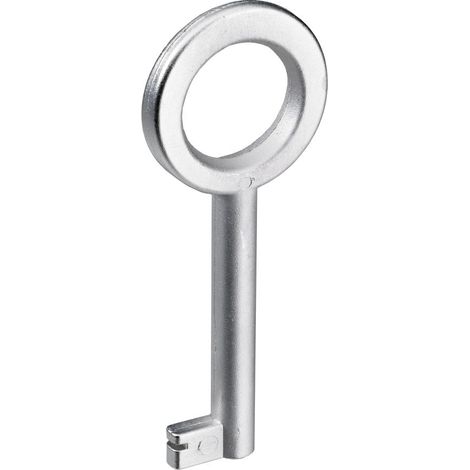 Hettich Buntbart-Schlüssel vernickelt matt 65 x 4 mm Stahl, 1 Stück Möbelbeschläge