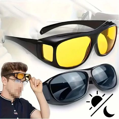 Auto moto Lunettes de conduite nuit et jour 2 paires (1/4)
