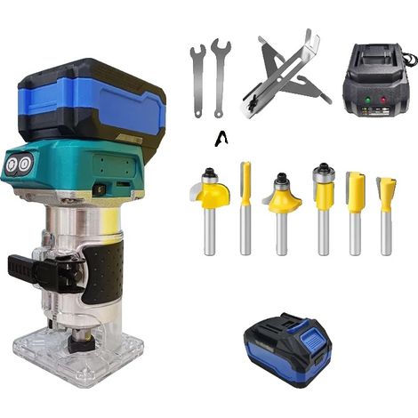 Outil de défonceuse, moteur sans balais, réglable sur 5 vitesses, 1 Ensemble de Batteries (1/2)