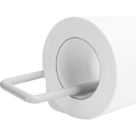Porte-rouleau mural – Support à serviettes et papier toilette – Organiseur pour salle de bain et cuisine (Blanc) (1/5)