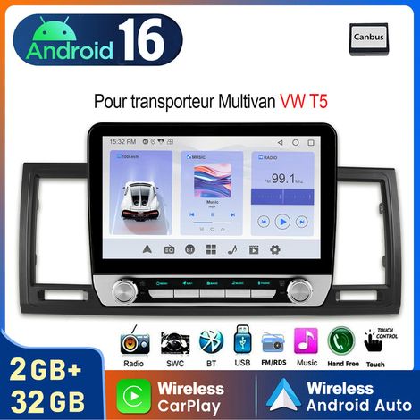 Autoradio Android 16 pouces avec FM, GPS, Wi-Fi et CarPlay pour VW Transporter Multivan T6 - 2+32G (1/5)