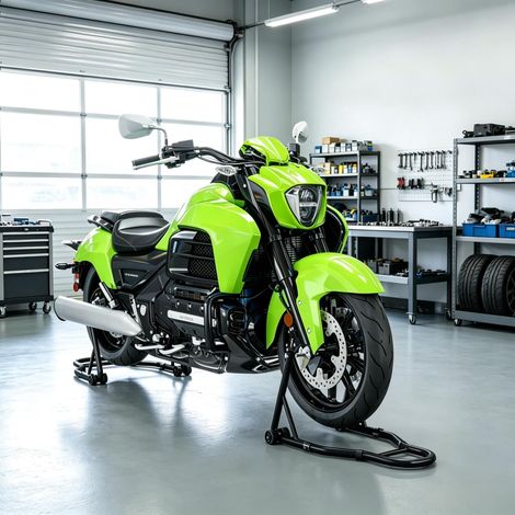 Cric d'atelier en acier noir, capacité de charge de 390 kg, bras réglable avec fourche en U et en L, pour le chargement avant et arrière des motos et des vélos (uniquement avec supports de roue avant (1/5)