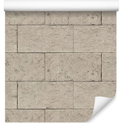 Papier peint brique beige pour salon et chambre 50x1000 cm (1/5)