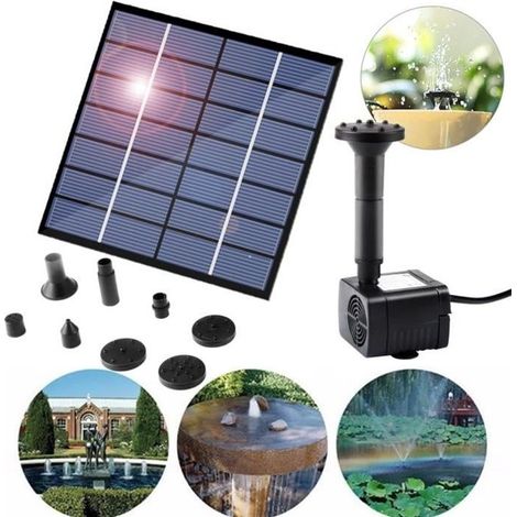 Fontaine Solaire Extérieur Flottante - YOUKUKE - Pompe Bassin Solaire - 1.4W - Noir - Fontaine pots et vases (1/4)
