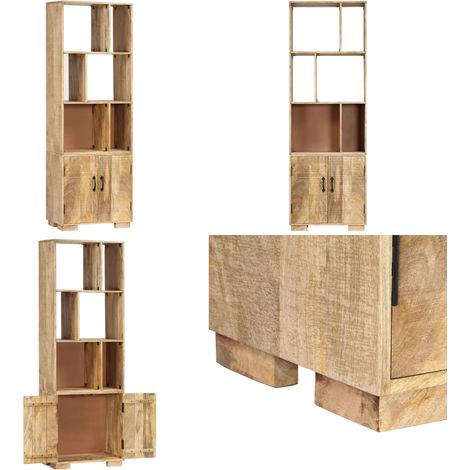 Bibliothèque 60x35x180 cm Bois de manguier solide - Bibliothèque En Bois - Bibliothèque Design - Bibliothèque Rustique - Bibliothèque Vintage - Rangement Bibliothéque - Home & Living (1/5)