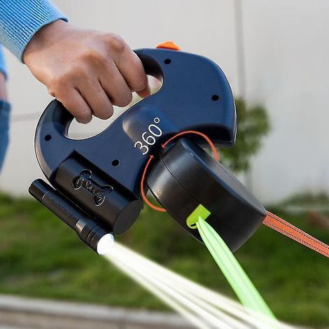 Double laisse rétractable pour animaux de compagnie avec émerillon portable léger (1/3)