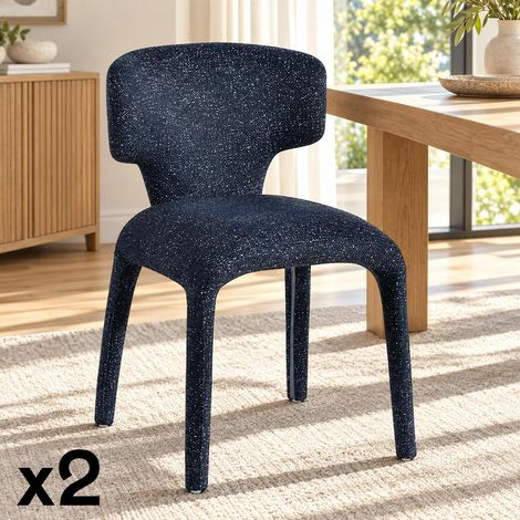 Chaise de salle à manger design bleue (lot de 2) TULSA (1/5)