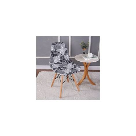 TAISHENGDA – Set mit 2 dehnbaren Stuhlhussen mit Muschelmuster, modern bedruckt, rutschfest und staubdicht (1/5)