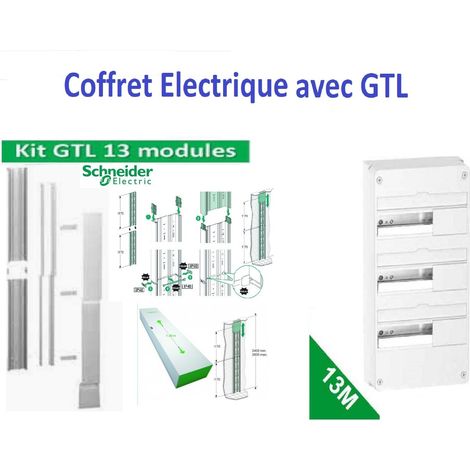 Schneider – Coffret électrique 39 modules 3 rangées – Montage saillie sur cloison ou gaine GTL – Intensité max 90A – IP30 – Matière techno-plastique
