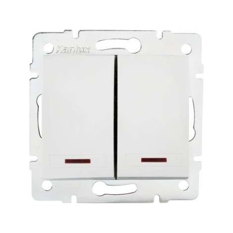 Interrupteur double LED Kanlux DOMO blanc 24715 enc. (1/5)