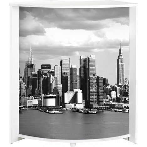 Comptoir de bar blanc et imprimé Manhattan Snack 96cm (1/5)